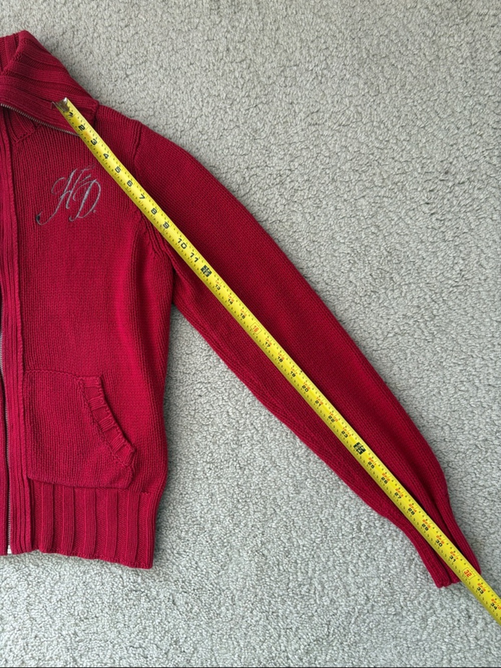 Harley-Davidson Women’s Red Zip Front Knit Sweater - Picture 7 of 7